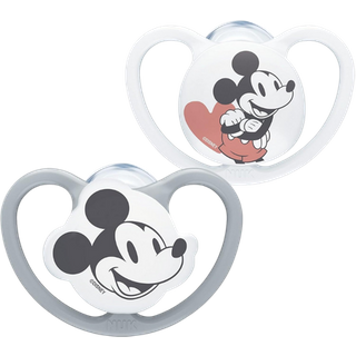 NUK Disney Space 0–6 mesi ciuccio grigio – 2 pezzi