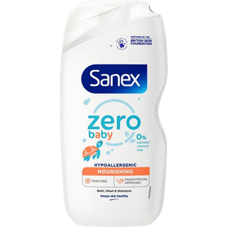Sanex Zero% schiuma da bagno e shampoo nutriente ipoallergenico per bambini – 450 ml