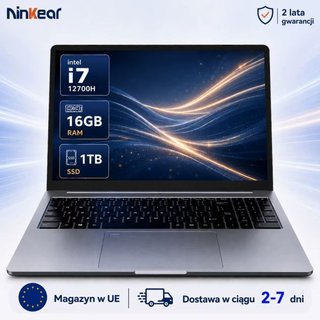 Ninkear N16 Pro 16 Inch Laptop Intel Core i7-12700H 16GB RAM 1TB SSD 2.5K 120Hz Display WiFi 6 Fingerprint Unlock Backlit Keyboard Fast Charge Slim Notebook for Office Gaming Business EU Plug