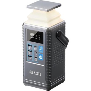 Powerbank Powerstation PD100W, SBAOH 296Wh Battery for Multiple Devices, Solar Generator for Camping, Outdoors, Travel, Emergencies (Power Supply Not Included)