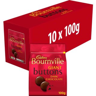 Cadbury Bournville Dark Chocolate Buttons Bag 100g (Box of 10)