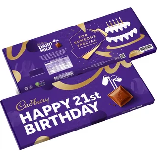 Cadbury Dairy Milk Happy 21st Birthday XL Chocolate Bar 850g