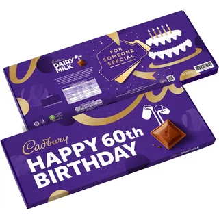 Cadbury Dairy Milk Happy 60th Birthday XL Chocolate Bar 850g