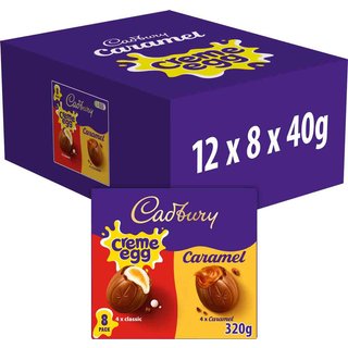 Cadbury Creme Egg & Caramel Egg 8 Pack 320g (Box of 12)