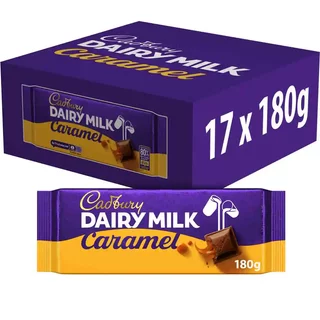 Dairy Milk Caramel Chocolate Bar 180g (Box of 17)