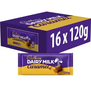 Cadbury Dairy Milk Caramel Chocolate Bar 120g (Box of 16)