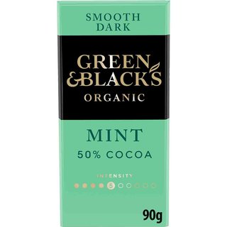 Green & Black's Organic Smooth Mint 50% Dark Chocolate Bar 90g (Box