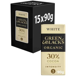 Green & Black's Organic White Chocolate Bar 90g (Box of 15)