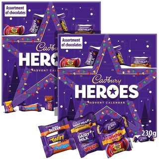 Cadbury Heroes Chocolate Advent Calendars 230g (Bundle of 2)