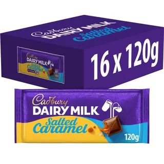 Cadbury Dairy Milk Salted Caramel Chocolate Bar 120g (Box of 16)