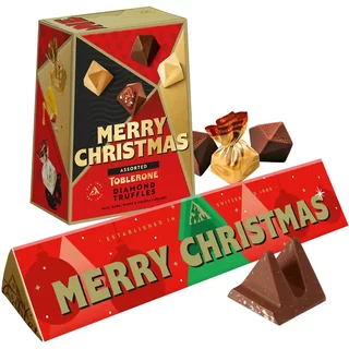 Merry Christmas Toblerone Bar & Truffles Chocolate Bundle