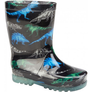 Wild Tribe Kids Dino Wellingtons Black