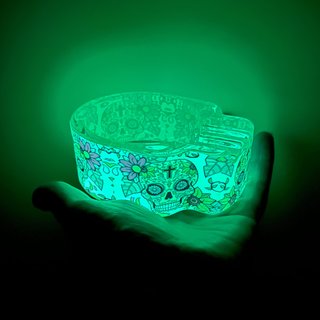 Glowing Sugar Skull Glass Dish