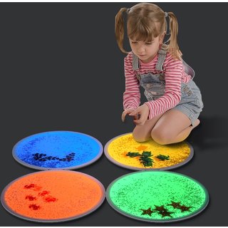 4PK UV and Glow in the Dark Aquarium Liquid Round Tiles