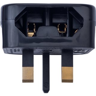 Euro to UK Permanent Fast Fit Converter Plug 5A in Black by Power Connections