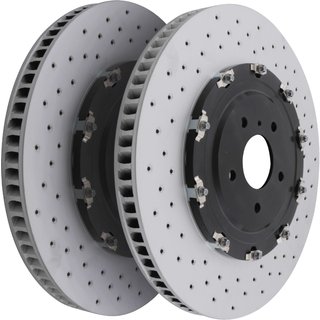 Front Drilled Grooved 390mm Brake Discs For Nissan GTR R35 3.8 V6 07-11