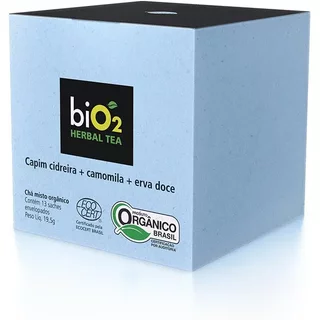 Chá Capim Cidreira, Camomila e Erva Doce Orgânico biO2 Herbal Tea Caixa com 13 Sachês