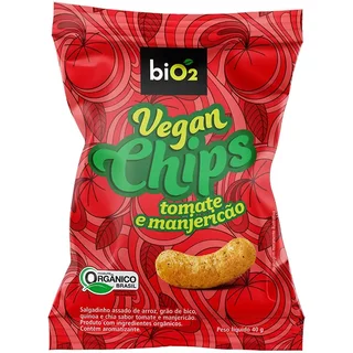 Salgadinho Orgânico Saudável Sem Glúten Tomate e Manjericão biO2 Vegan Chips 40 g