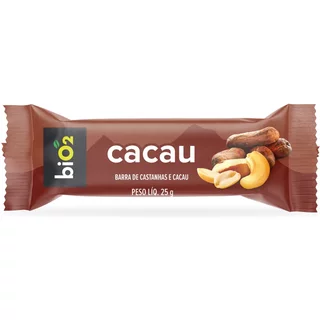 Barra de Castanhas e Frutas biO2 Nuts Cacau 25 g