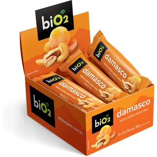 Barra de Castanhas e Frutas biO2 Nuts Damasco 25 g