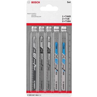Bosch EXPERT Wood and Metal Cutting Jigsaw Blade Set Pack of 5 Pack of 5