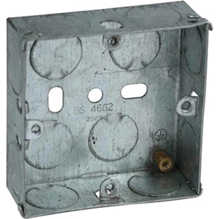 Axiom Electrical Single Socket Metal Back Box 16mm Pack of 20