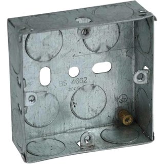 Axiom Electrical Single Socket Metal Back Box 25mm Pack of 10