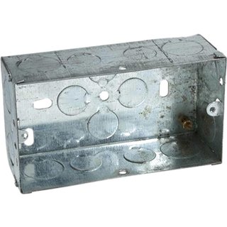 Axiom Electrical Double Socket Metal Socket Back Box 35mm Pack of 5