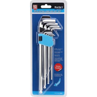 Blue Spot 9 Piece Extra Long Ball End Hex Key Set