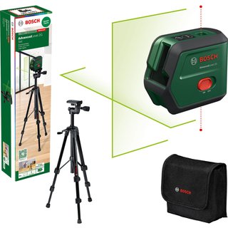 Bosch ADVANCEDLEVEL 2G Cross Line Green Laser Level and Tripod Set