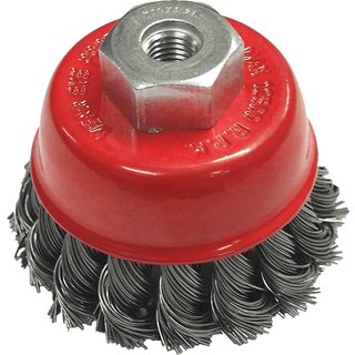 Faithfull Flat Twist Knot Wire Brush 115 x 12mm M14x2 Bore, 0.35mm Stainless Steel Wire FAIWBCT115S