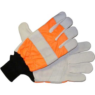 Handy Chainsaw Gloves with One Hand Protection Orange L