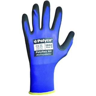 Polyco Polyflex Ultra Lightweight Air Gloves Black / Blue L