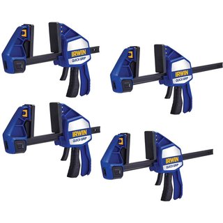 Quick-Grip 4 Piece Heavy Duty Xtreme One Handed Clamp Kit FREE 2 Piece Tape Measure Kit Worth £15