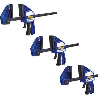 Quick-Grip 3 Piece Heavy Duty Xtreme One Handed Clamp Kit FREE 2 Piece Tape Measure Kit Worth £15