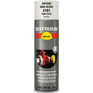 Rust Oleum Hard Hat Metal Spray Paint Light Grey 500ml