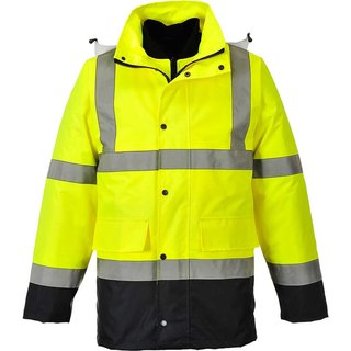 Oxford Weave 300D Class 3 Hi Vis 4-in-1 Traffic Jacket Yellow / Navy XL