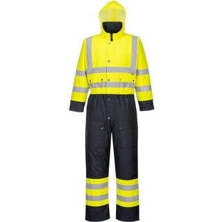 Oxford Weave 300D Class 3 Hi Vis Contrast Overall Yellow / Navy 3XL