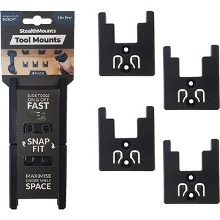 Stealth Mounts 4 Pack Tool Mounts for Bosch 18V Pro Blue Tools Black