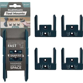 Stealth Mounts 4 Pack Tool Mounts for Makita 18V LXT Tools Black