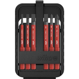 Wiha Slimbit Electric 7 Piece Slotted and Phillips Screwdriver Bit Set