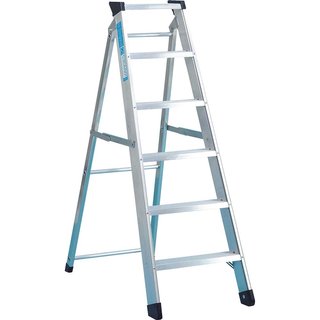Zarges Industrial Swingback Steps, Open 1.30m Closed 1.44m 6 Rungs 49606