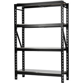 Bunker 18 Piece Modular 4 Tier Stainless Steel Shelf Racking Unit Black