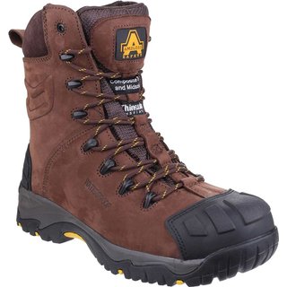 Amblers Mens Safety As995 Pillar Waterproof Hi-Leg Safety Boots Brown Size 10