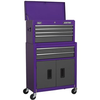 Sealey American Pro 6 Drawer Roller Cabinet and Tool Chest Purple / grey