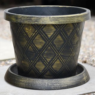 Garden Gear - Black & Gold Patio Pot