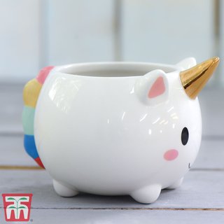 Garden Gear - Unicorn Pot with Gold Horn