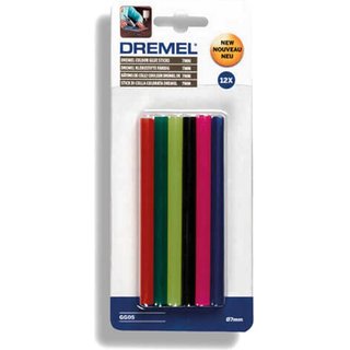 Dremel Hot Melt Colour Glue Sticks 7mm 100mm Pack of 12