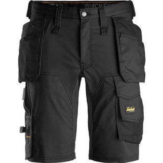 Snickers 6141 Mens Allround Work Stretch Slim Fit Holster Pockets Shorts Black 35"