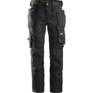 Snickers 6241 Mens Allround Work Stretch Slim Fit Trousers Holster Pockets Black 38" 32"